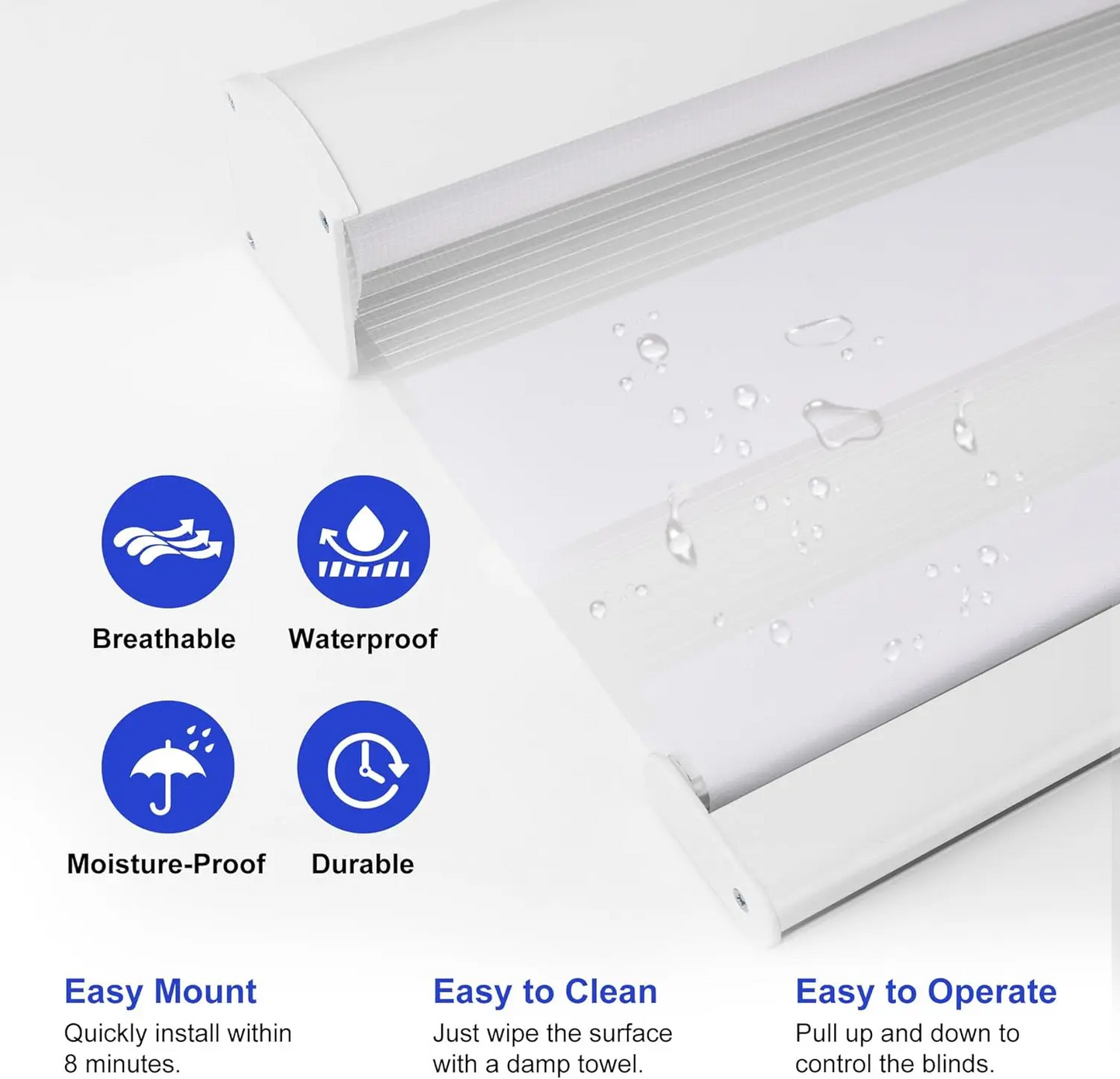 EASY BRIDGE Manual Cordless Spring Zebra Blinds For Windows