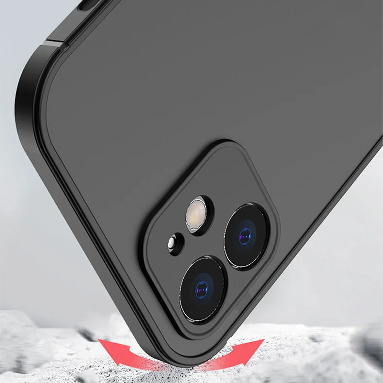 Delipwr Luxury Shockproof Armor Matte Case Silicone Bumper Clear Hard PC Cover Cases for mobile phones