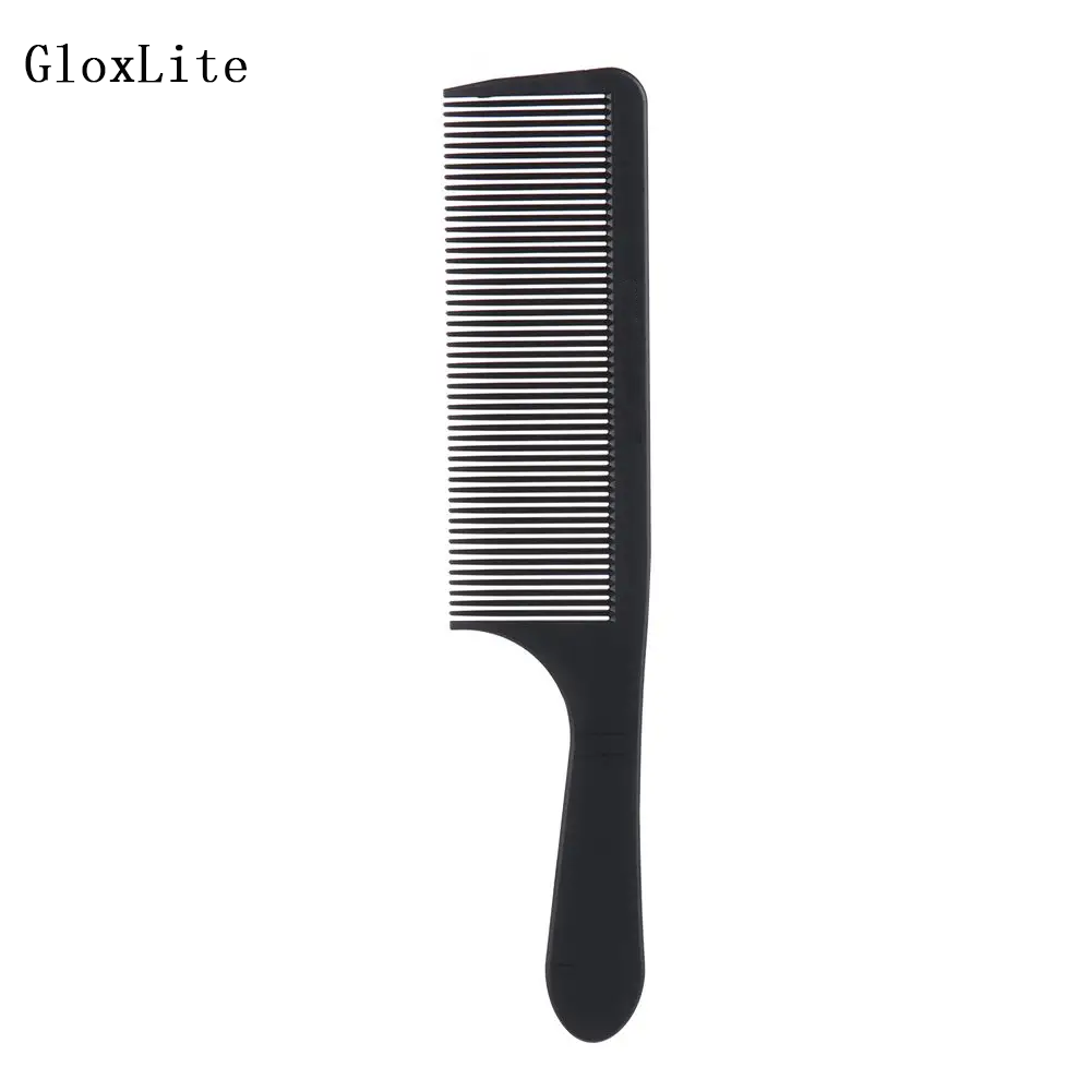GloxLite 1PC Black Flattop Hair Cutting Comb Heat Resistant Hair Cutting Tool Hairdressing Hair Stylist Salon Carbon Antistatic Combs
