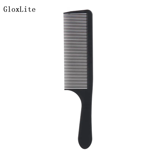 GloxLite 1PC Black Flattop Hair Cutting Comb Heat Resistant Hair Cutting Tool Hairdressing Hair Stylist Salon Carbon Antistatic Combs