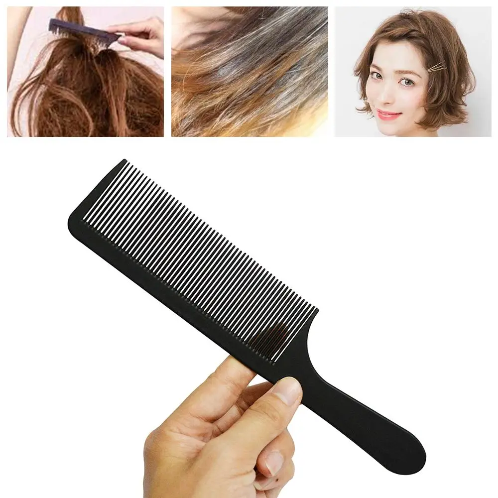 GloxLite 1PC Black Flattop Hair Cutting Comb Heat Resistant Hair Cutting Tool Hairdressing Hair Stylist Salon Carbon Antistatic Combs