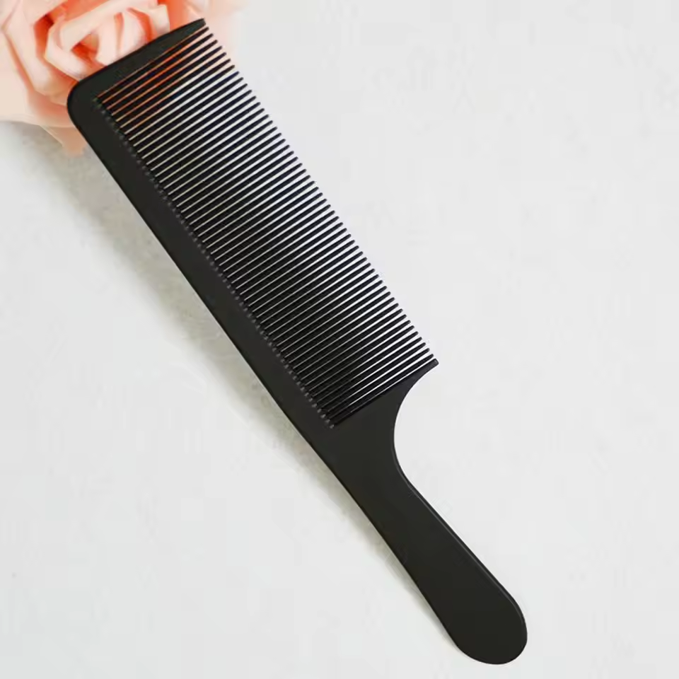 GloxLite 1PC Black Flattop Hair Cutting Comb Heat Resistant Hair Cutting Tool Hairdressing Hair Stylist Salon Carbon Antistatic Combs