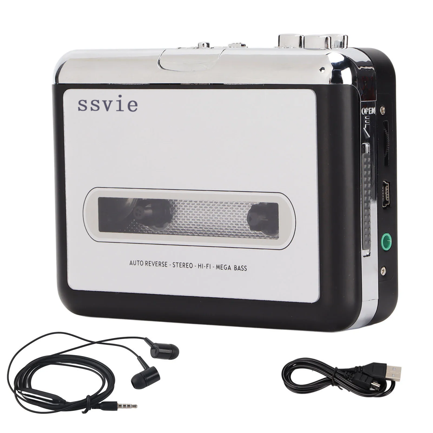ssvie Portable Cassette Player Tape to MP3 Converter Stereo 3.5mm Portable USB Cassette Player with Earphone for Laptop PC Tape recorders and players