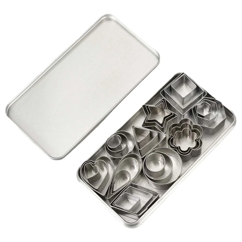 LIDYUK 30Pcs/box Stainless Steel Sugar Biscuit Press Stamp Embosser Cookie Cutter DIY Fondant Cake Mold Pastry Decor Baking Accesories