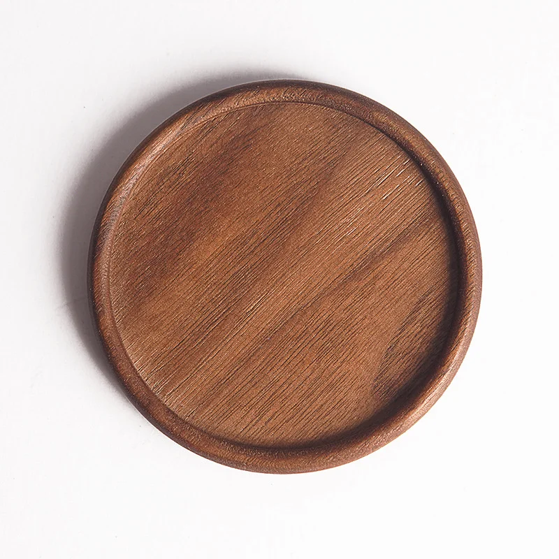 HDDDZSW Round Walnut Wood Coaster Japanese Style Drink Coaster Table Mat Tea Coffee Cup Coaster Pad Wooden Coasters for Glasses Placemat