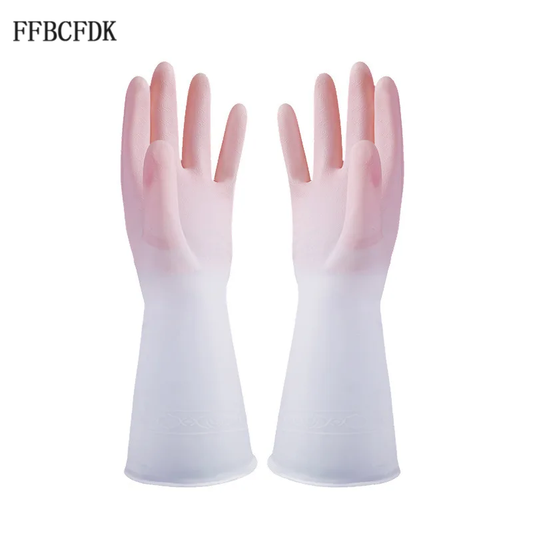 FFBCFDK Household Dishwashing Gloves Women Washing Clothes Waterproof Rubber Gloves Thin Household Brush Bowl Latex Gloves ﻿