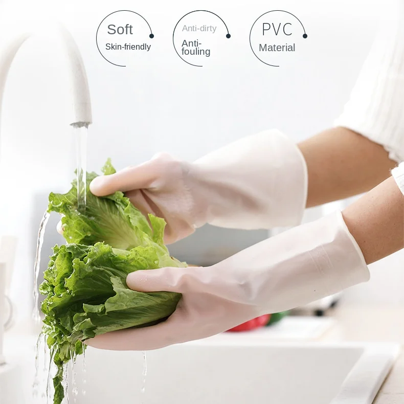 FFBCFDK Household Dishwashing Gloves Women Washing Clothes Waterproof Rubber Gloves Thin Household Brush Bowl Latex Gloves ﻿