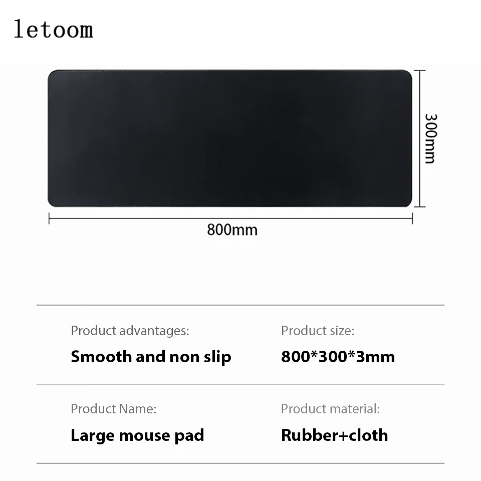 letoom Large Mouse Pad Anti-Slip Rubber Mouse Mat Computer PC Gamer Desk Mat Stitched Edge Large Office Gaming Mousepad Accessories