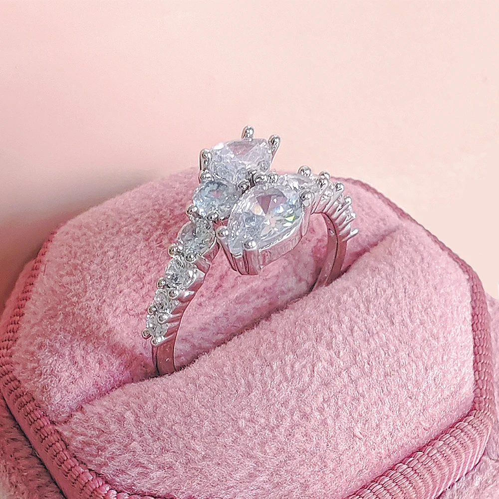PANPOKI New Arrival Unique Design Silver Color Adjustable Fashion Ring for Women Valentine's Day Gift Jewelry
