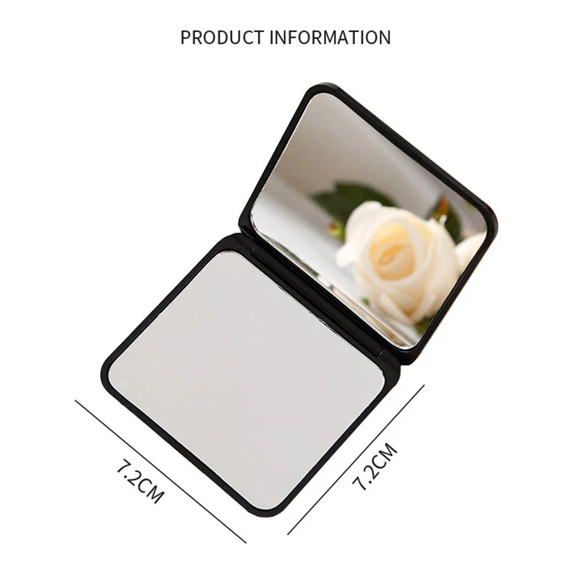 KISSLIVE Foldable Makeup Mirror Mini Square Makeup Vanity Portable Hand Mirrors Double-sided Compact Cosmetic Mirror