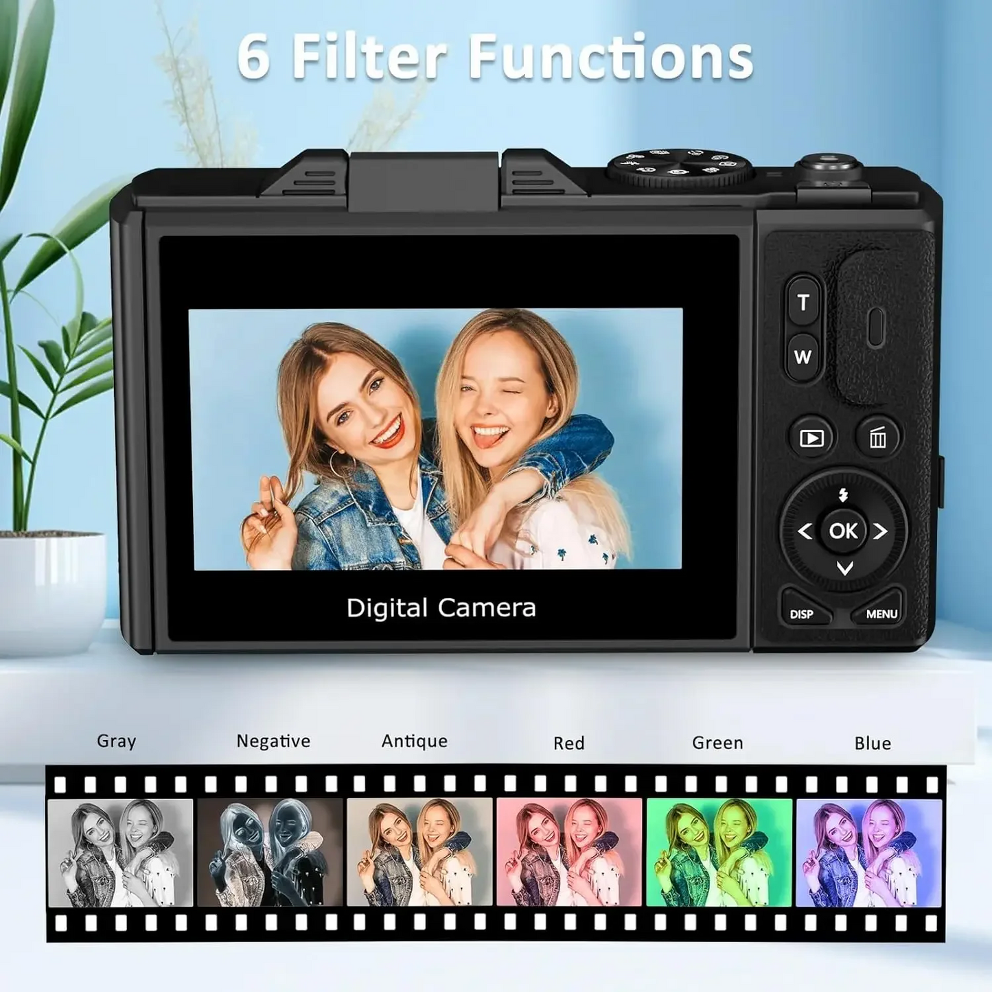 IAMU 4K Camera for Photography 18X Digital Zoom Video Vlogging Camcorder for YouTube 3'' Flip Screen 64MP WIFI Selfie Webcam Cameras