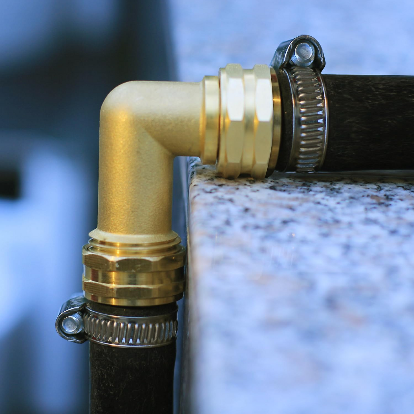 Unwaver Garden Hose Elbow Connector 90 Degree Solid Brass Pipe Fittings Hose Elbow (2 SETS)
