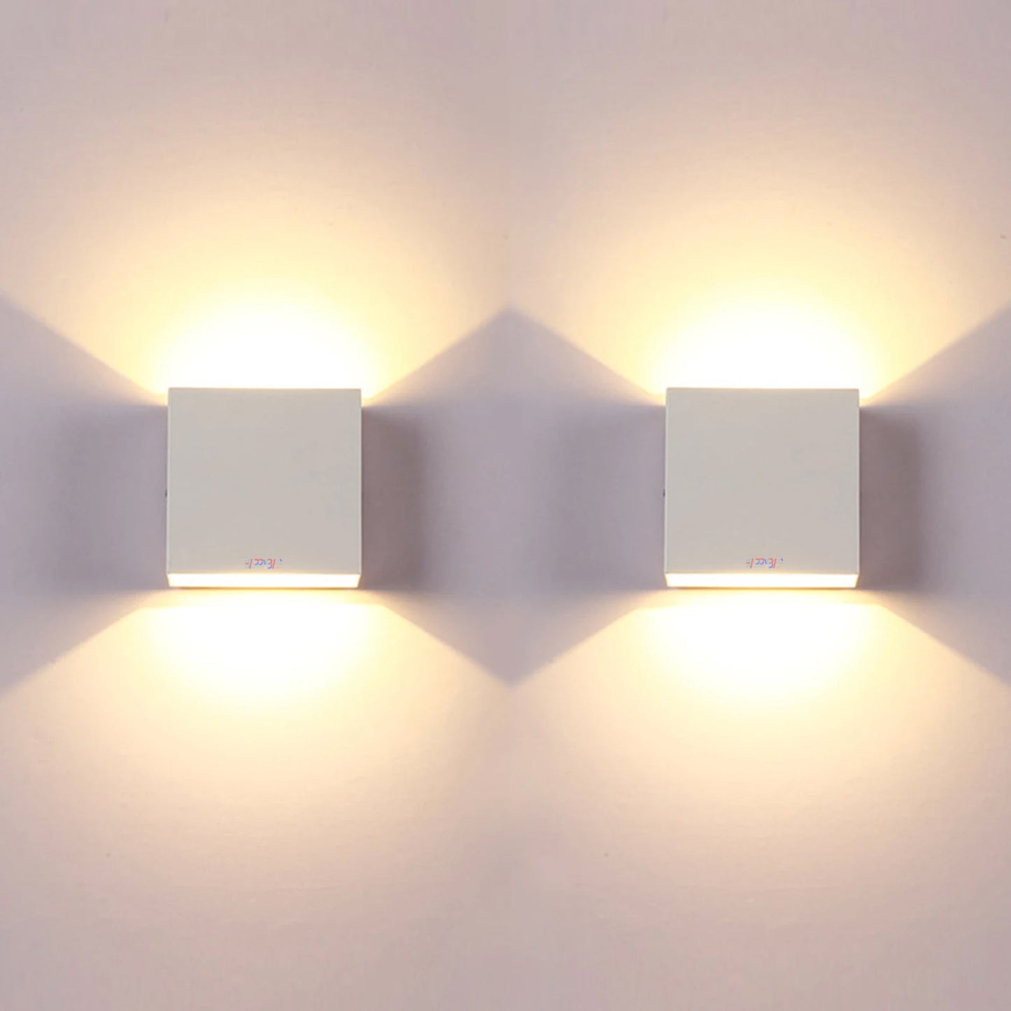 HAPPYBAG LED Wall Sconces 6W Modern Indoor Wall Lamp White Up Down Wall Mount Lights for Living Room Hallway Bedroom Decor