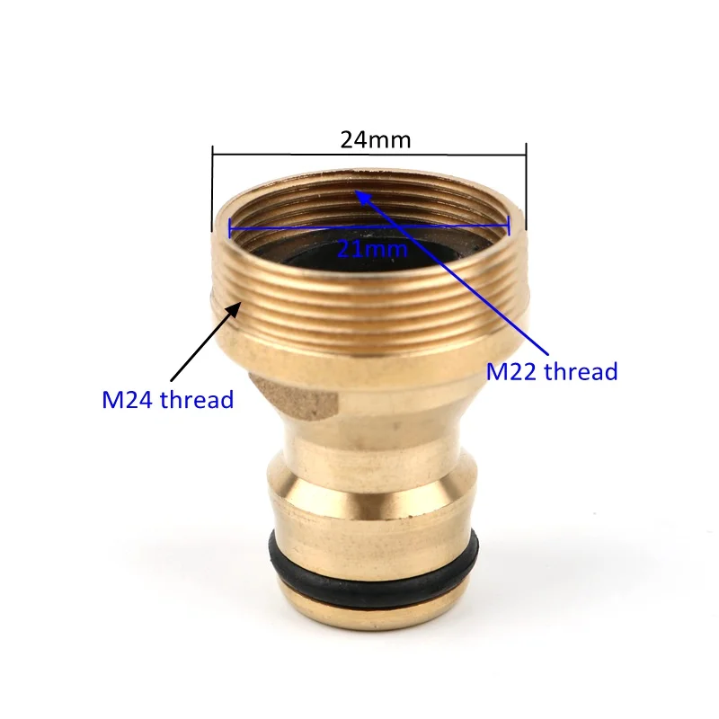 Persistence Brass M22 M24 Thread Hose Water tube Connector Tap Snap Adaptor Fitting Garden Quick Connector