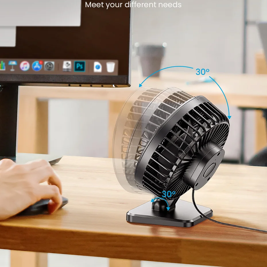 Zhenghe Mini USB Desktop Fan Portable Fan Desktop  USB Quiet Cooling Fans Three Speed Adjustment Suitable