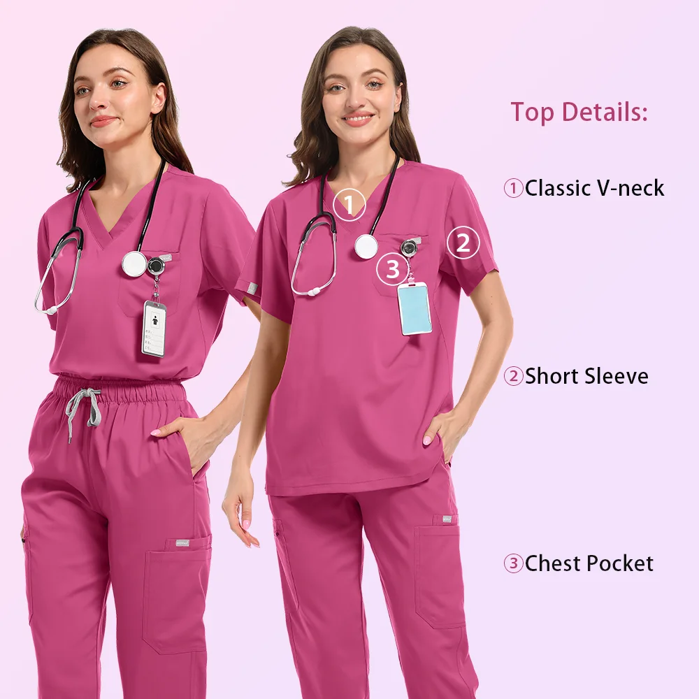 SANHO Surgical Uniform Woman Top With Skirt Scrubs Medical Uniforms Woman Big Sizes Clinical Uniform Stitch Unisex Medical treatment apparel