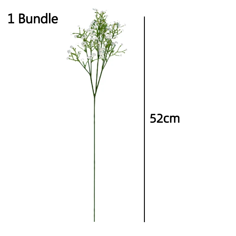 CyanGrove 90Heads 52cm White Artificial Flowers Wedding DIY Bouquet Decoration Arrangement Plastic Fake Flower Home Decor