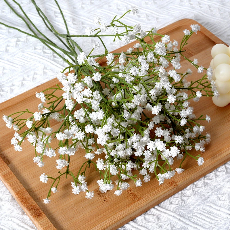 CyanGrove 90Heads 52cm White Artificial Flowers Wedding DIY Bouquet Decoration Arrangement Plastic Fake Flower Home Decor