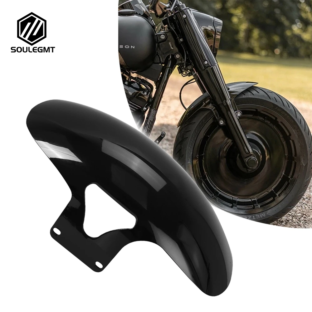 SOULEGMT Motorcycle Gloss Black Front Fender Mudguards Cover