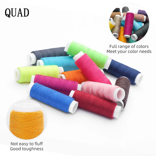 QUAD 24 Color Sewing Thread Not Easily Broken Hand Sewing Thread Craft Patch Steering Wheel Sewing Supplies Home Kit
