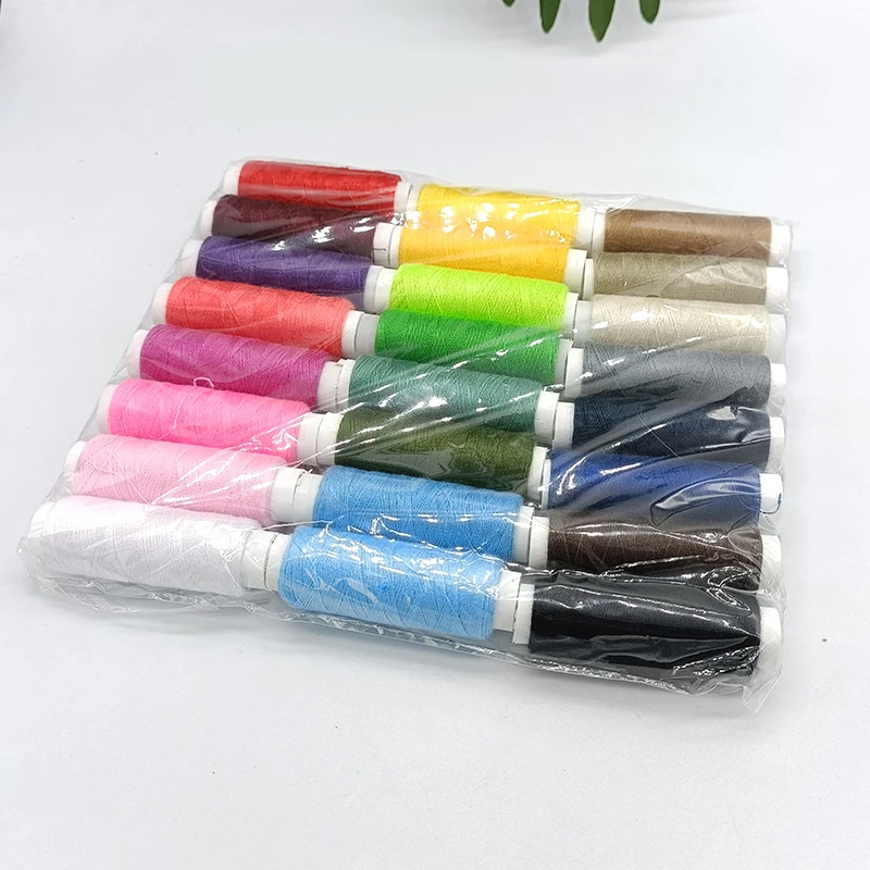 QUAD 24 Color Sewing Thread Not Easily Broken Hand Sewing Thread Craft Patch Steering Wheel Sewing Supplies Home Kit