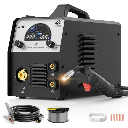 HIWELD 4 in 1 Welding Machine MMA ARC/Gas Gasless MIG/LIFT TIG Welding Large Colorful LED Display Inverter Welder Tool