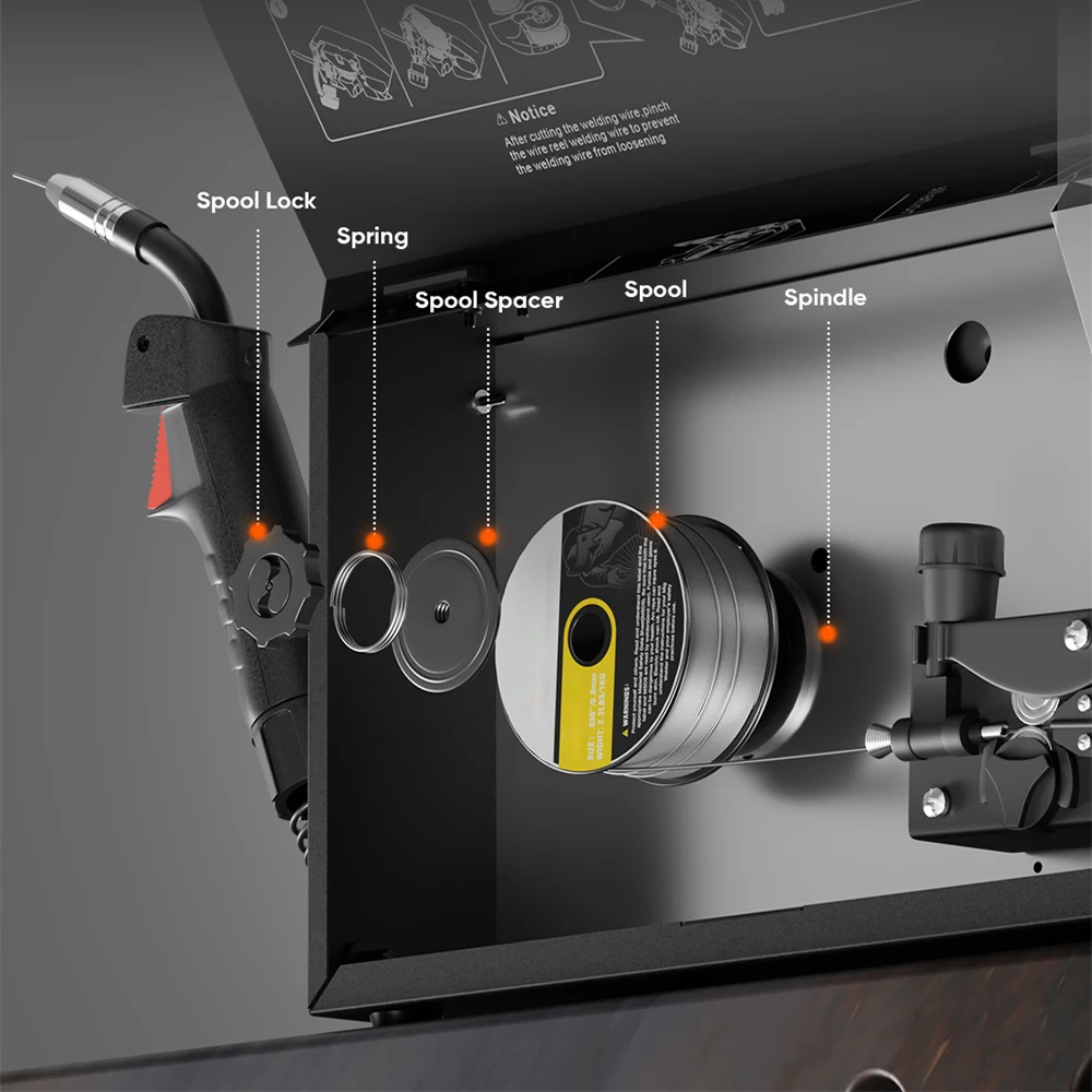 HIWELD 4 in 1 Welding Machine MMA ARC/Gas Gasless MIG/LIFT TIG Welding Large Colorful LED Display Inverter Welder Tool