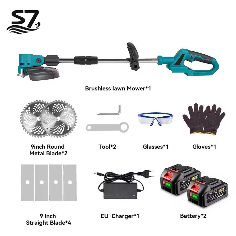 S7 4000W 9Inch Brushles Electric Lawn Mower Digital Display Grass Trimmer Repairing lawns Power Tool