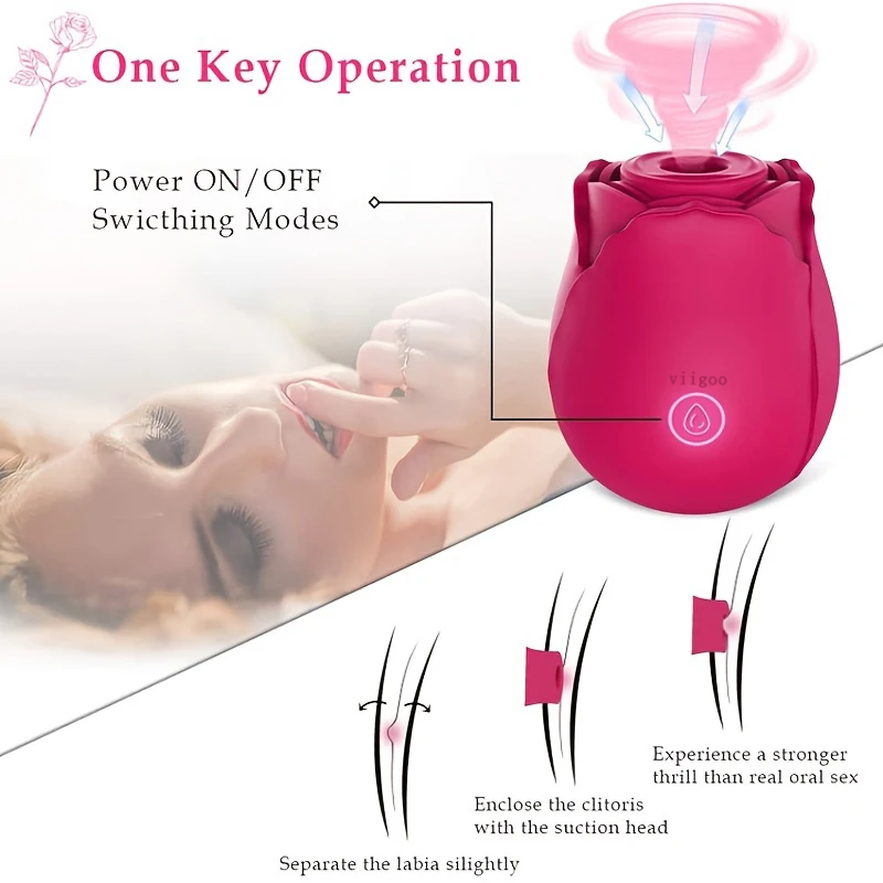 viigoo Rose Sucking Vibrator Vagina Intimate Good Nipple Sucker Oral Licking Clitoris Stimulation Powerful Sex Toys For Women 18+