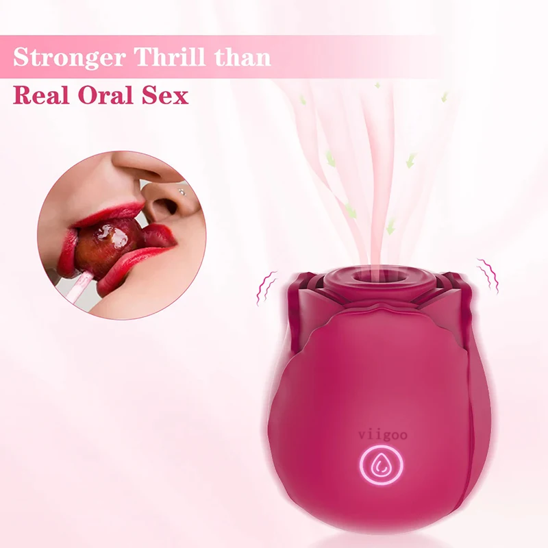 viigoo Rose Sucking Vibrator Vagina Intimate Good Nipple Sucker Oral Licking Clitoris Stimulation Powerful Sex Toys For Women 18+