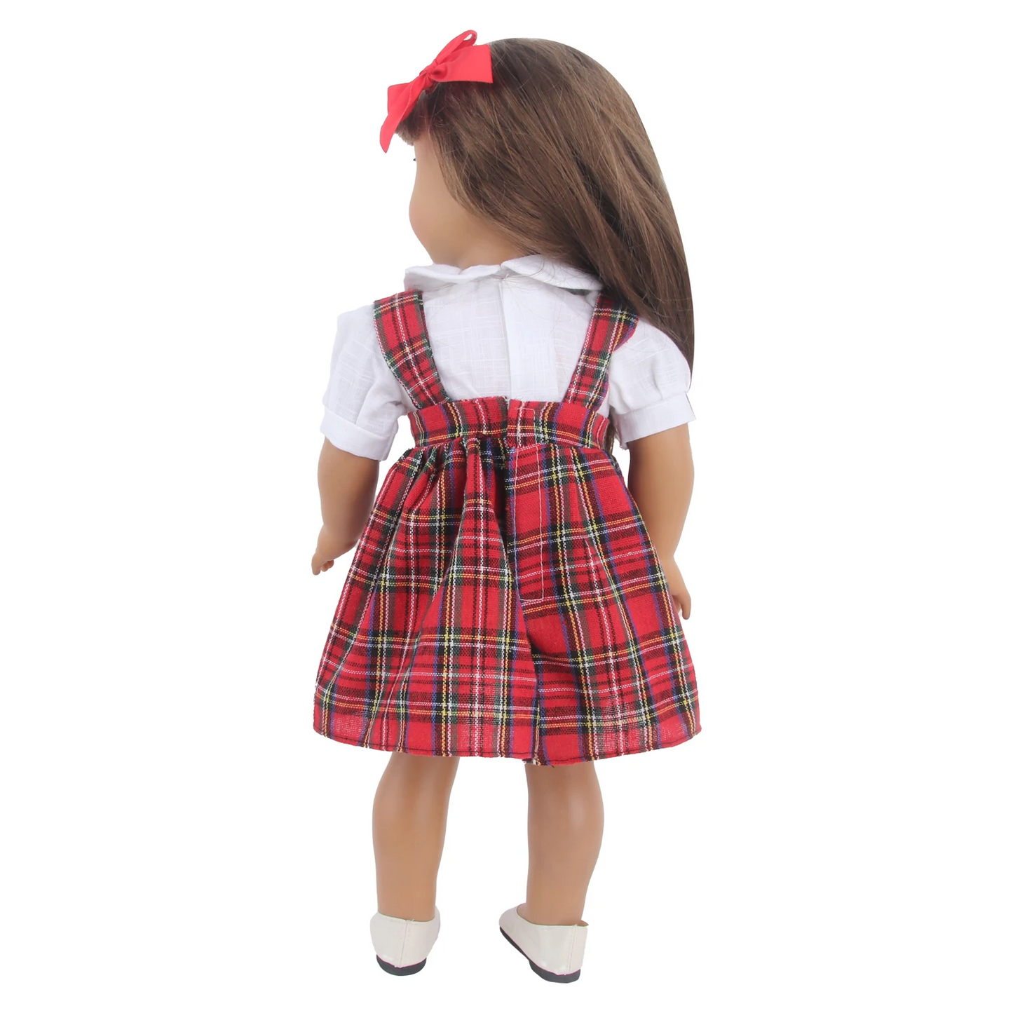 PPADA Doll Clothes Student Suit For 18Inch American Doll Strappy skirt+ hirt+tie +hairclip Suit Outfit For 43cm Baby Newborn Girl Doll
