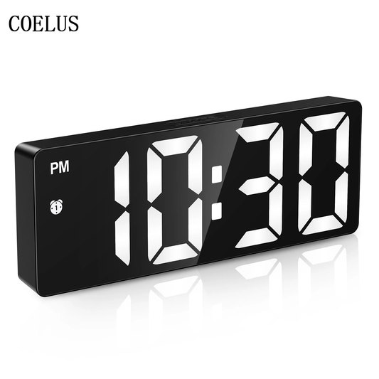 COELUS Upgraded LED Clock Digital Alarm Clocks Desktop Bedside Electronic Desk Watch Snooze Desk Clock Wake Up Alarm Clock