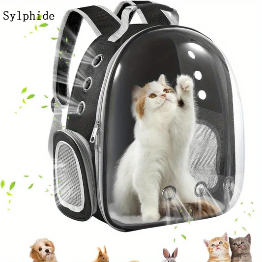 Sylphide Backpack Carrier for Small Medium Dogs Cats Transparent Cat Space Capsule Breathable Cat/ Dog Travel Bag Backpacks for pets