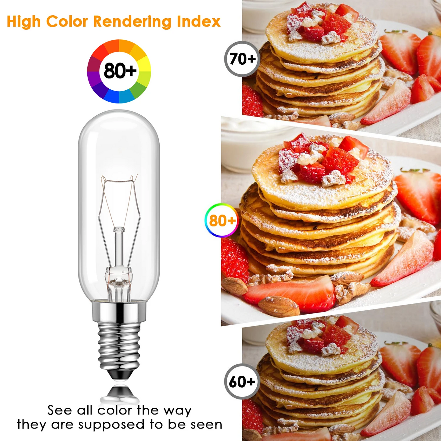 TouCloud 4Pack 40W Tubes Bulbs 220V Warm White 2700K Dimmable Incandescent Light Bulb