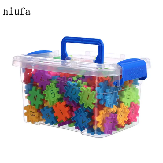 niufa 88Pcs Digital Letter Cube Building Blocks Assembly DIY Creative Bricks With Storage Box Baby Early Education Toys For Children