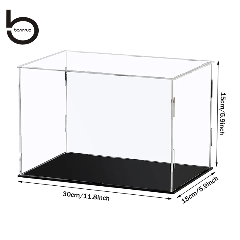 bannruo Clear Acrylic Display Case Dustproof Toy Car Trucks Vans Model Box Collection Storage Countertop Show Box