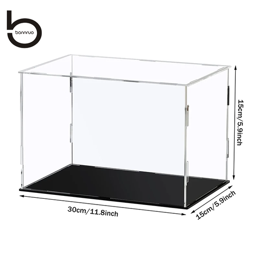 bannruo Clear Acrylic Display Case Dustproof Toy Car Trucks Vans Model Box Collection Storage Countertop Show Box