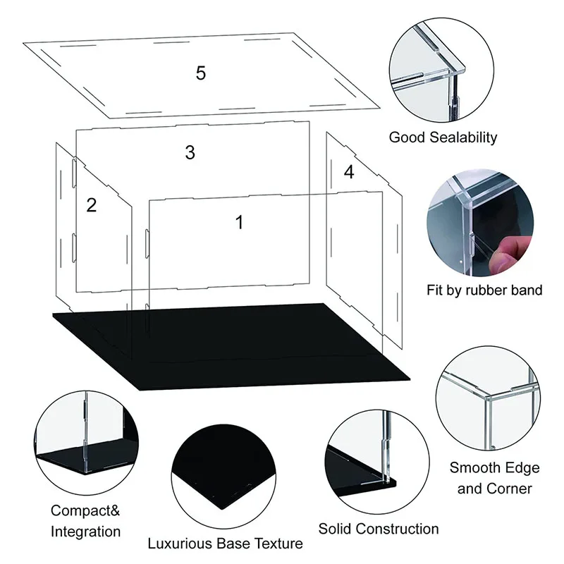 bannruo Clear Acrylic Display Case Dustproof Toy Car Trucks Vans Model Box Collection Storage Countertop Show Box