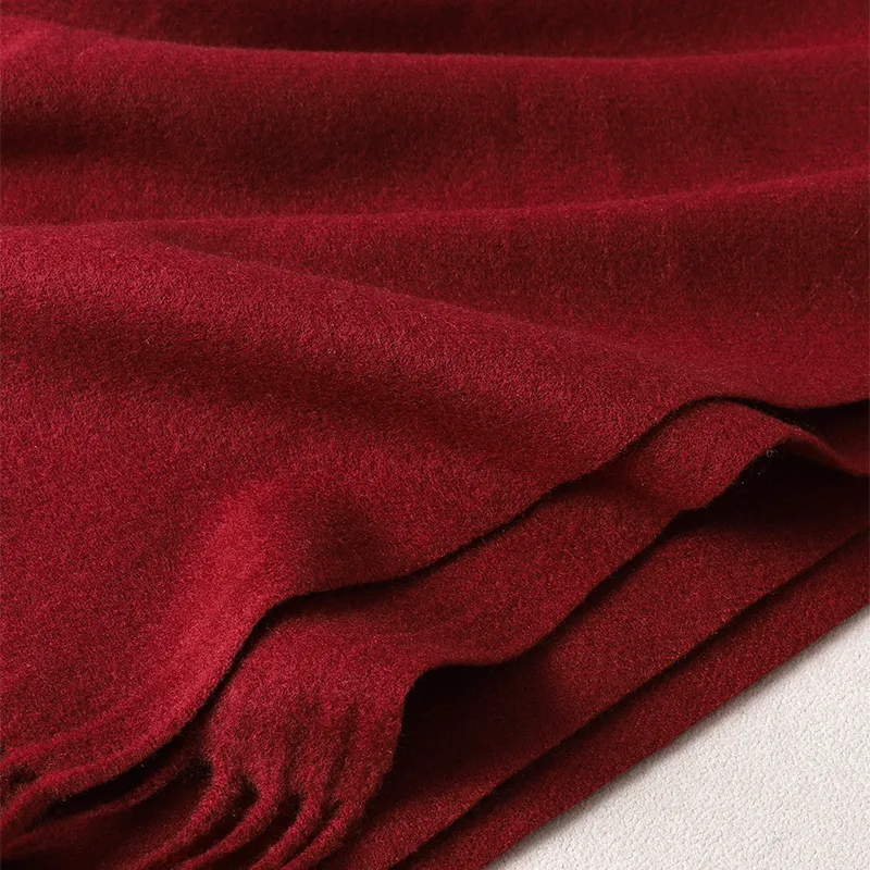 Bloalcde Solid Women Winter Scarf Warm Thicken Cashmere Shawl Outdoor Fashion Luxury Tassels Wrap Windproof Scarves