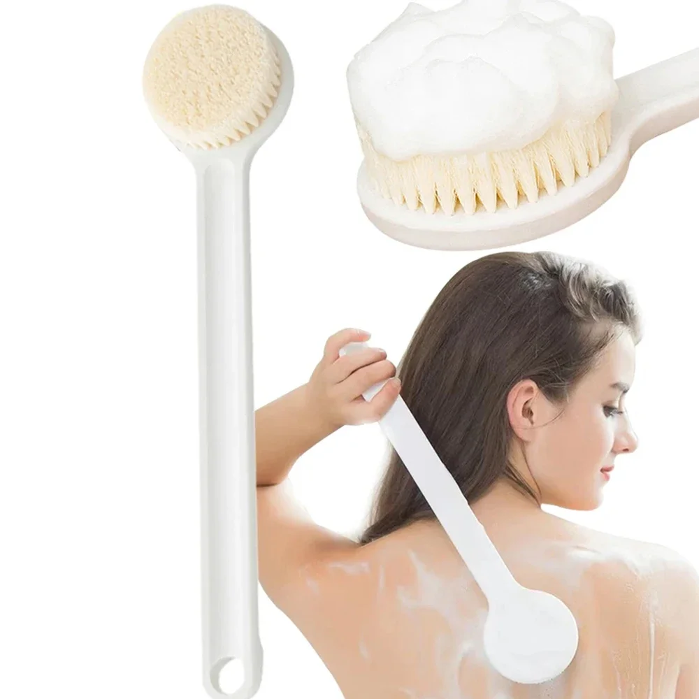 YAPROMO 1pc Long Handle Back Brush for Shower Soft Bristles Body Exfoliating Bath Brush Skin Health Shower Back Scrubber Bath Supplies