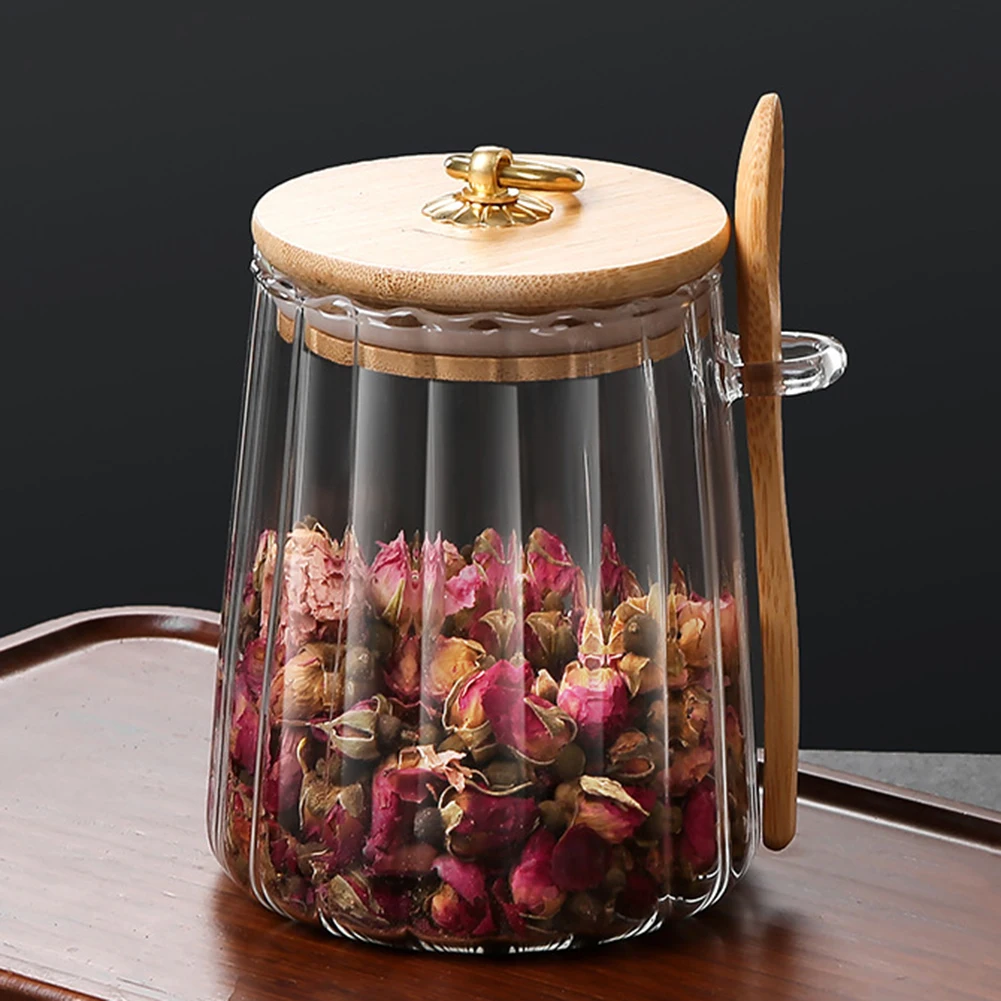 YAPROMO Glass Storage Jar with Lids Multipurpose Portable Tea Coffee Jars Leakproof Food Sealed Containers for Home Kitchen ﻿