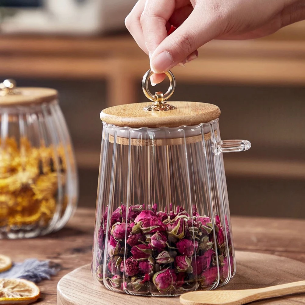 YAPROMO Glass Storage Jar with Lids Multipurpose Portable Tea Coffee Jars Leakproof Food Sealed Containers for Home Kitchen ﻿