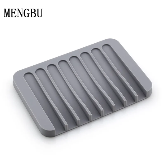 MENGBU Silicone Soap Dish Drain Soap Tray Self Draining Soap Holder Bathroom Soap Rack Shower Soap Storage Rack Bathroom Accessories