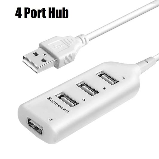Konnoced Portable 4 Port Multi USB Hub Splitter High Speed USB 2.0 Multiple Expander Adapter For PC Laptop Notebook Computer Accessories