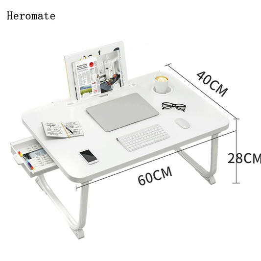 Heromate Bedroom desk laptop desk lazy person desk bay window desk folding table small table board-style retractable table