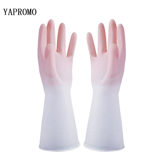 YAPROMO Household Dishwashing Gloves Women Washing Clothes Waterproof Rubber Gloves Thin Household Brush Bowl Latex Gloves