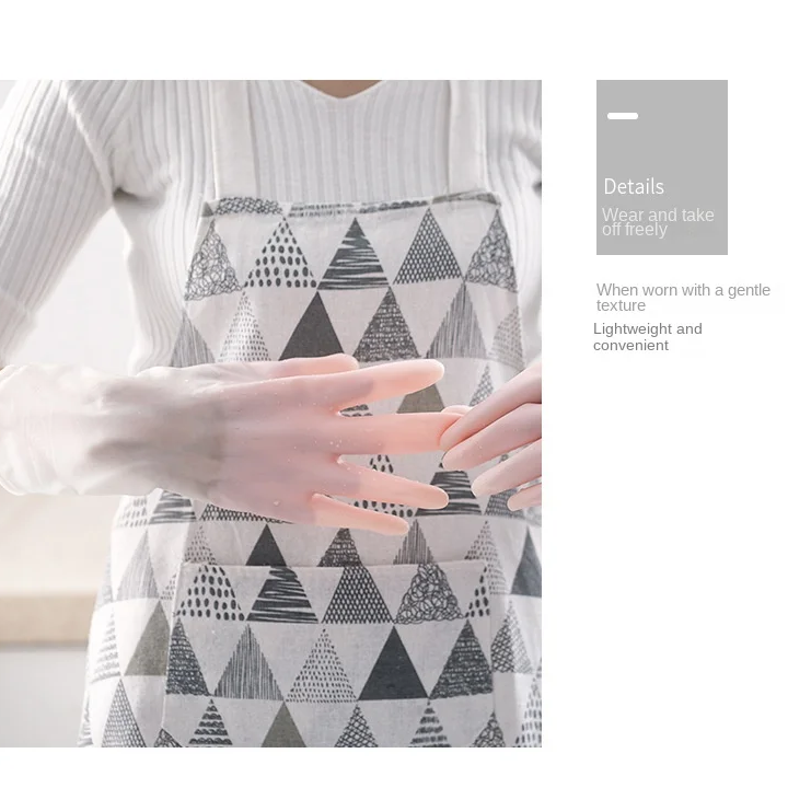 YAPROMO Household Dishwashing Gloves Women Washing Clothes Waterproof Rubber Gloves Thin Household Brush Bowl Latex Gloves