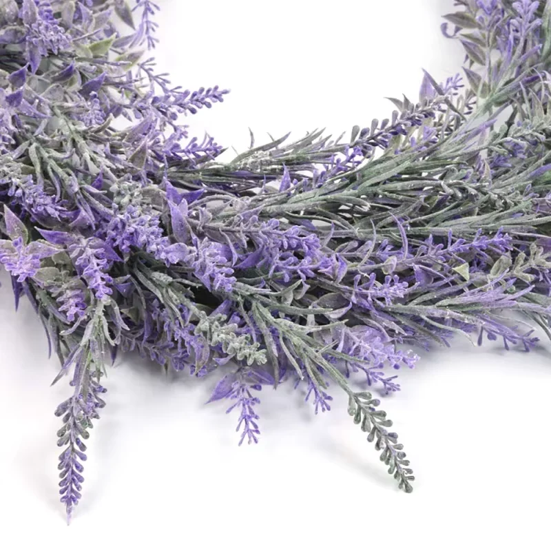 HENGYU 1PC Artificial Plant Lavender Wreath - DIY Holiday Wedding Party Wall Hanging & Door Hanging Decoration