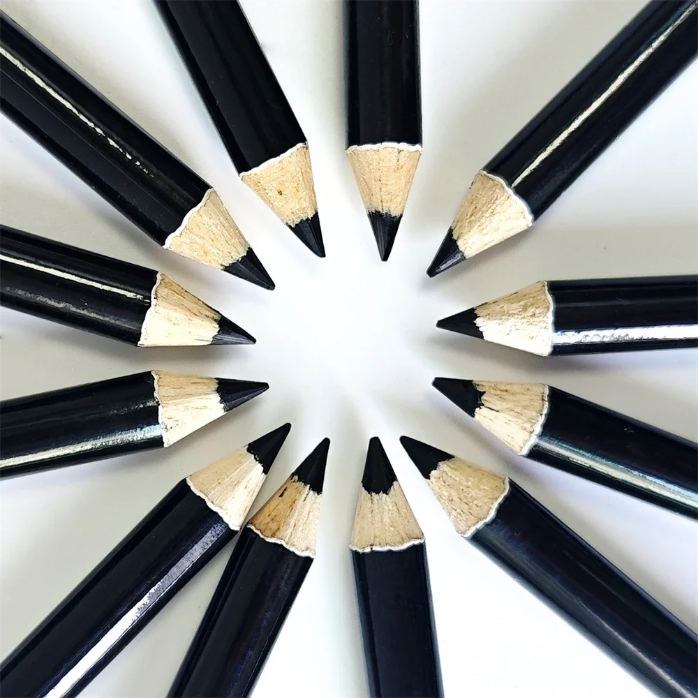 GleamPure 3pcs Waterproof Black Eyeliner Pencils Wooden Cosmetic Pencils Eyebrow Liner Pen Makeup Combined