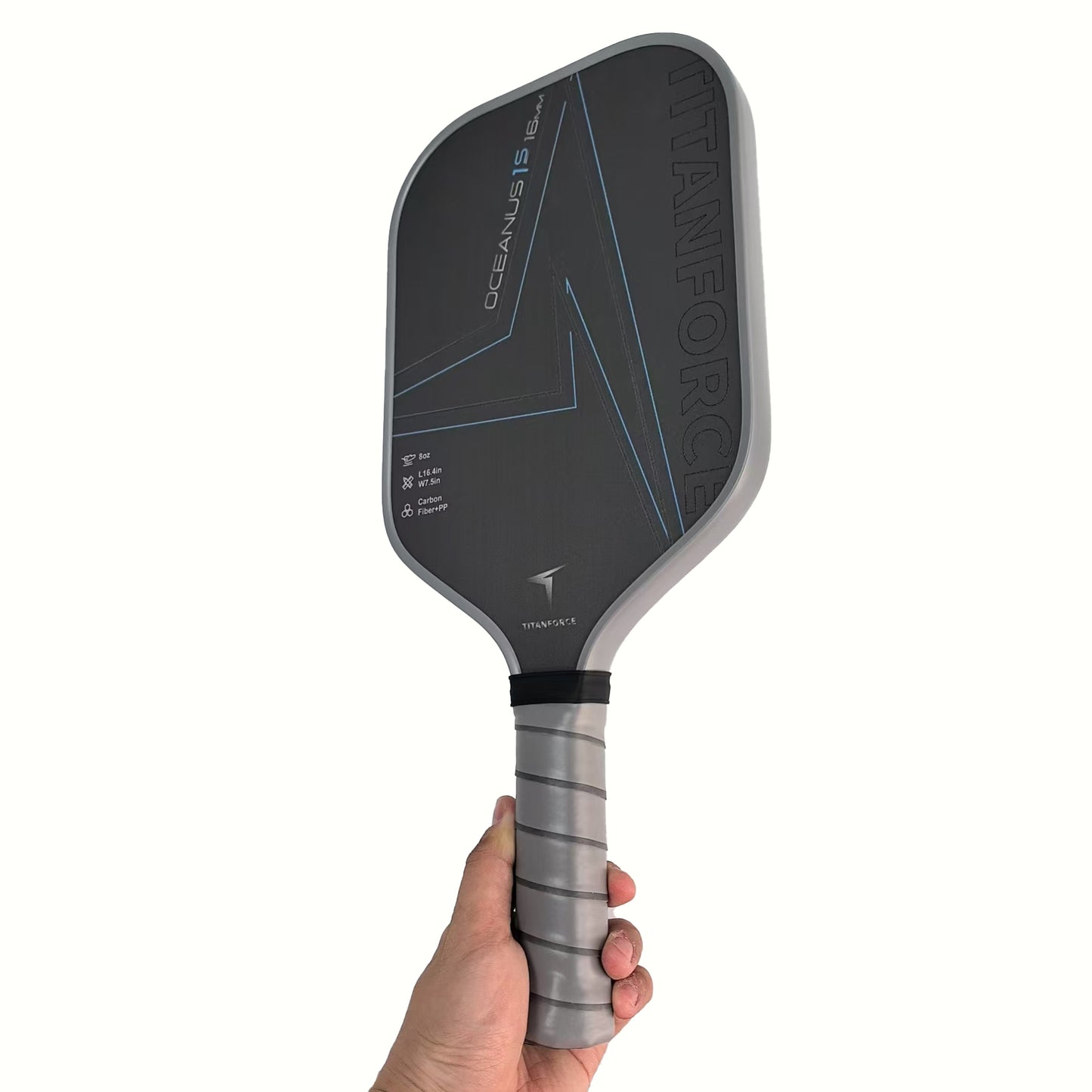 TITANFORCE Carbon Fiber Pickleball Paddle Carbon Friction Surface 16mm Polymer Honeycomb Core Enhanced Power&Spin&Control